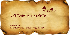 Vörös Artúr névjegykártya
