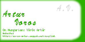 artur voros business card