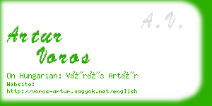 artur voros business card